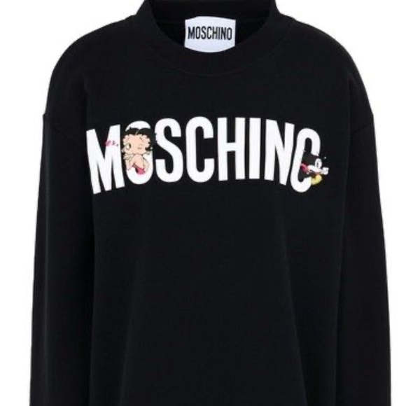 MOSCHINO Black Cartoon Printed Dress - size M - Picture 2 of 8